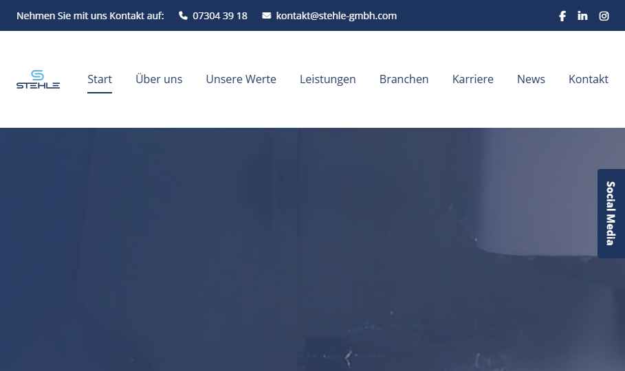 Vorschau der Startseite Stehle (Desktop)